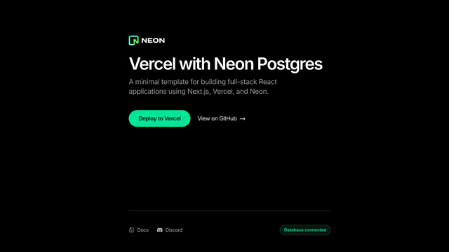 Vercel with Neon Postgres
