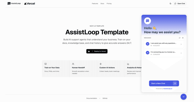 Next.js AssistLoop Template