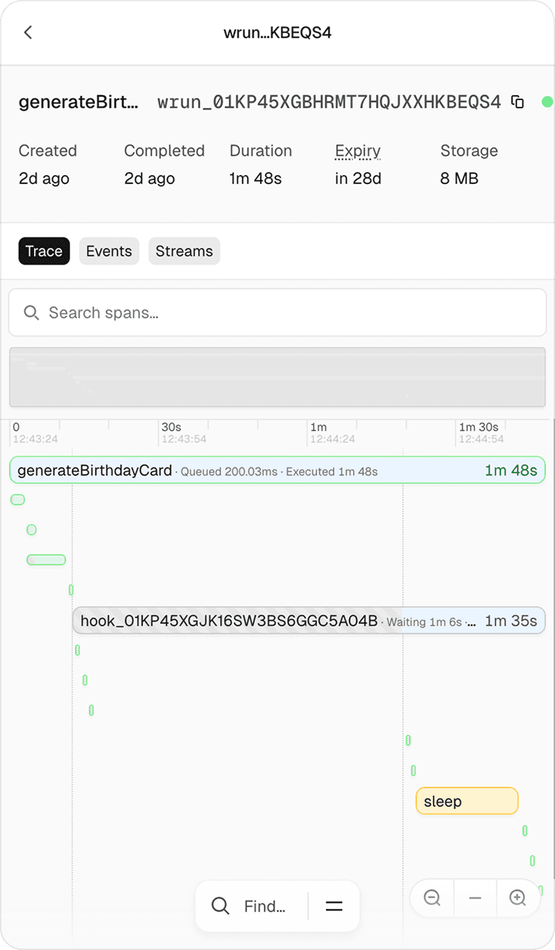 The built in observability dashboard for Workflow SDK on Vercel.