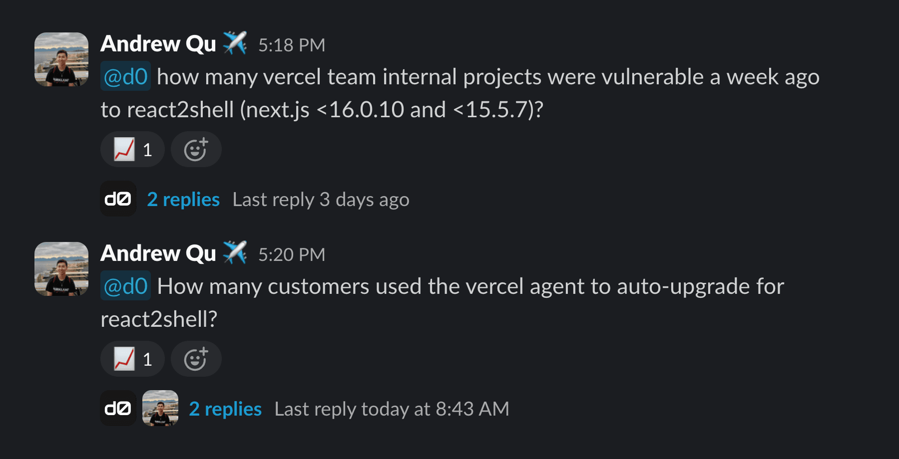 d0 enables anyone to make data-driven decisions by asking it questions in Slack