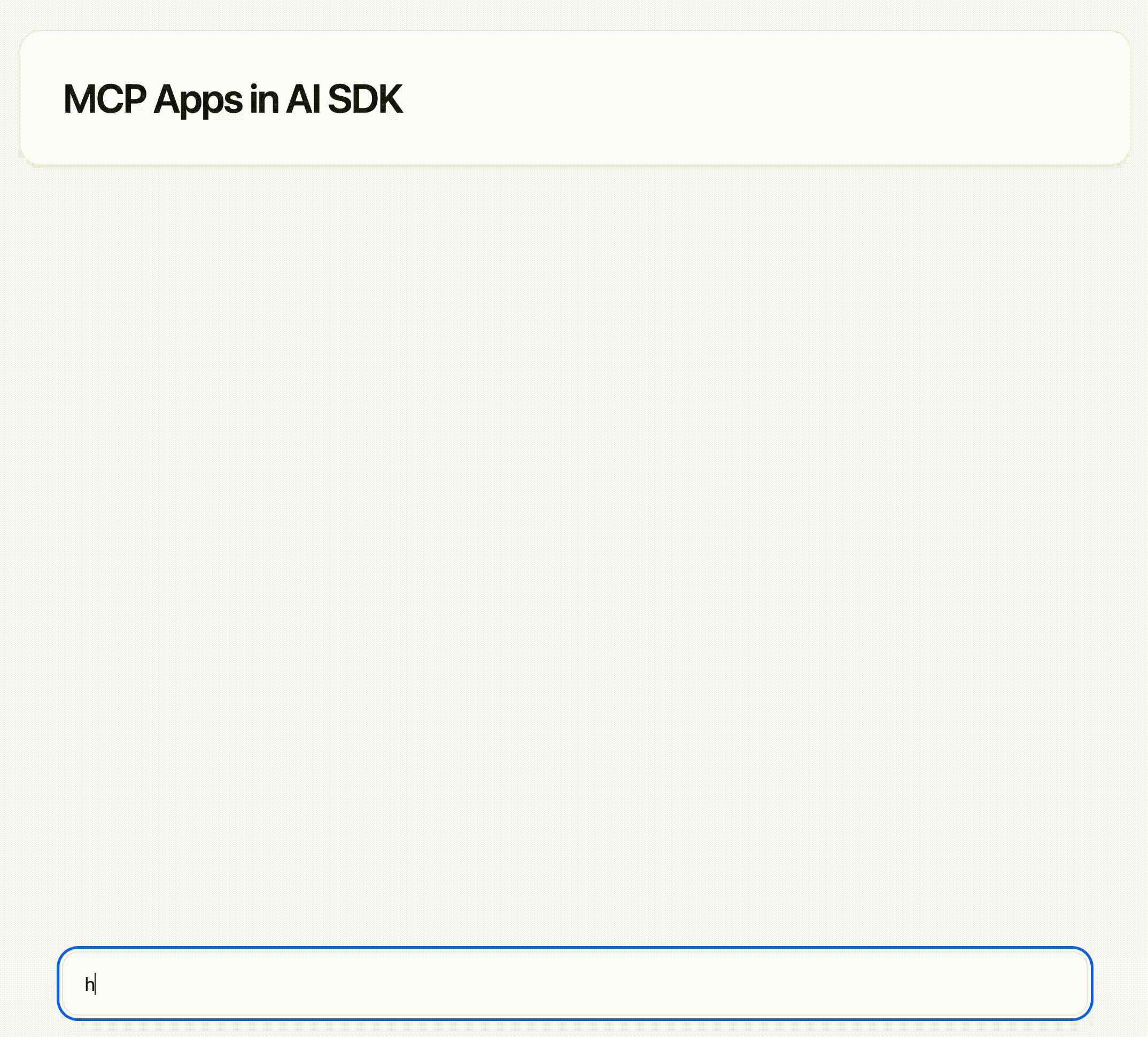 An MCP App rendering a dashboard UI inside a sandboxed iframe alongside agent output