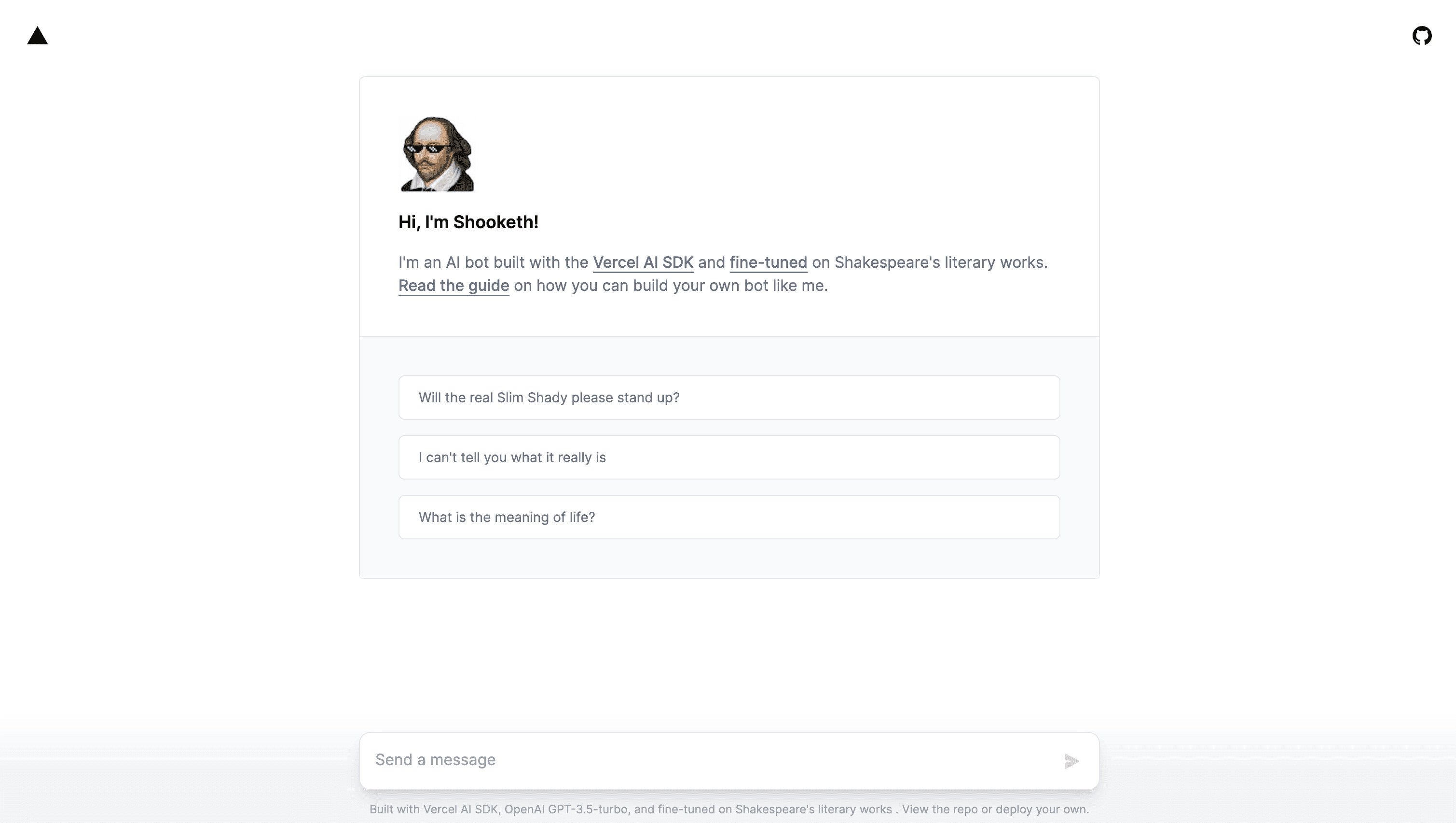 Shooketh – AI bot fine-tuned on Shakespeare thumbnail