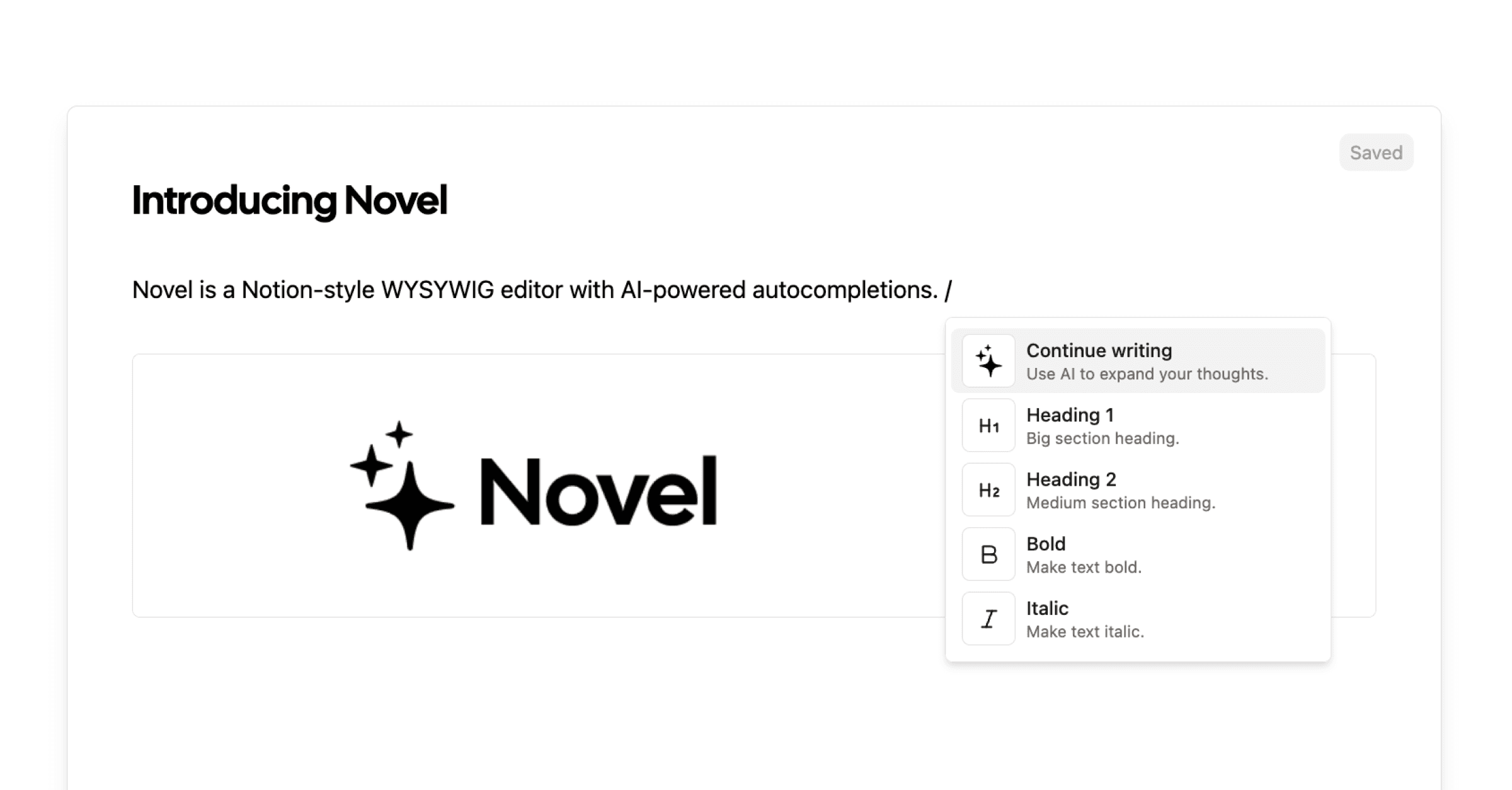 Novel – AI-powered Notion-style editor thumbnail