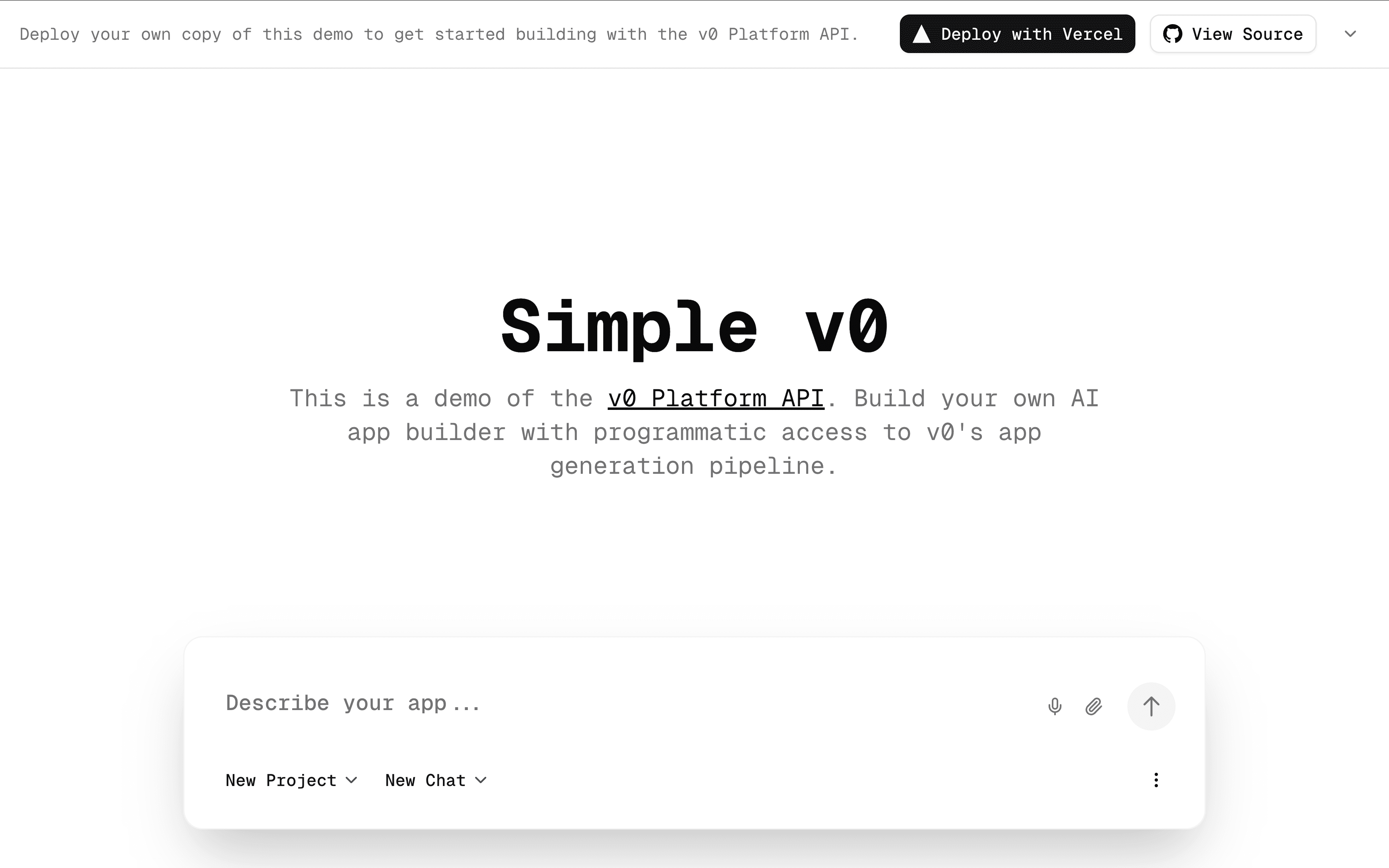Simple v0: v0 Platform API Demo thumbnail
